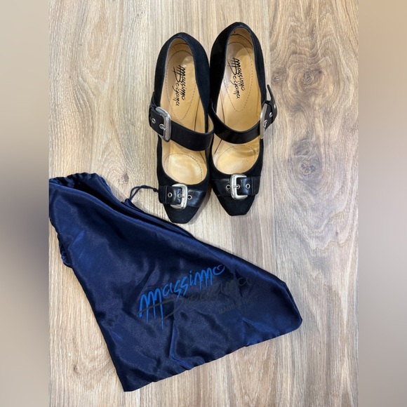 Massimo Dogama Shoes - Massimo Dogama Black Suede Platform Mary Jane Heels Made in Italy EU 41